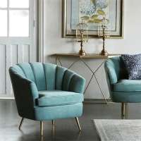 Relax Style Hotel Home Lounge Furniture Wholesale Velvet Light Blue Chair