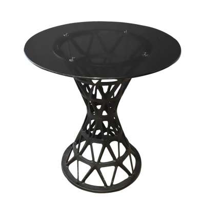 High quality luxury Stainless steel coffee table Living Room Round Glass top side Coffee Table