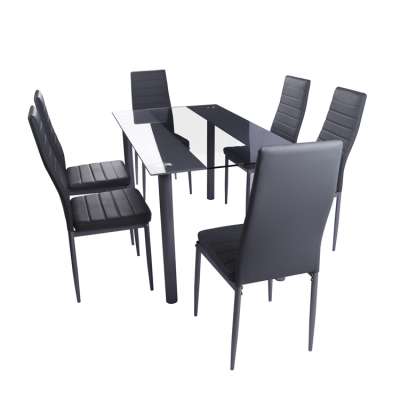 modern design dining table set tempered glass dining room furniture table and chairs