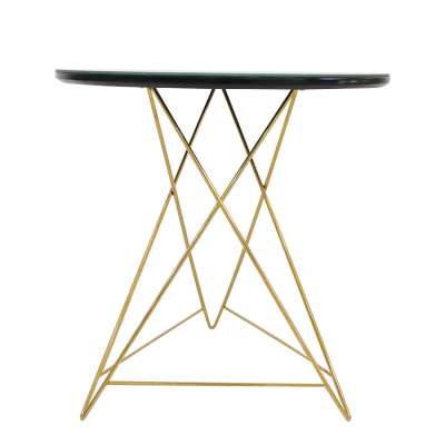 Modern furniture gold color leg stainless steel coffee table round coffee table